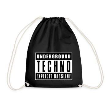 Underground Techno - Drawstring Bag - black - Front