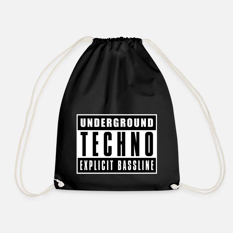 Underground Techno - Drawstring Bag - black