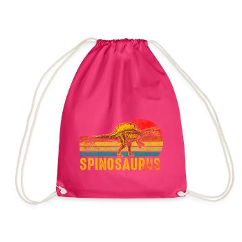 Spinosaurus Dinosaur - Drawstring Bag - fuchsia - Front