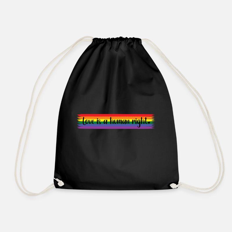 Love is a human right - LGBT Pride Rainbow Design - Turnbeutel - Schwarz