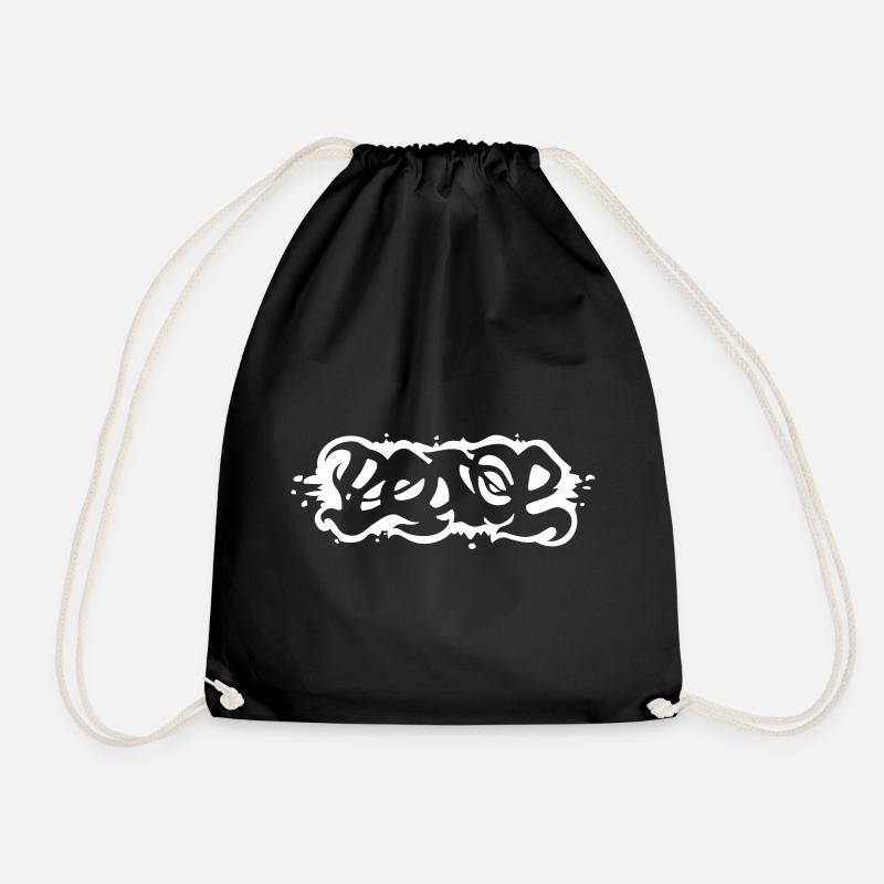 Peace - Drawstring Bag - black