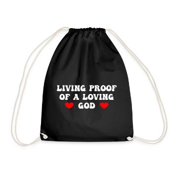 Living Proof Of A Loving God - Drawstring Bag - black - Front
