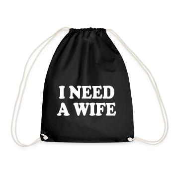 I need a wife - Sac de sport léger - noir - Devant