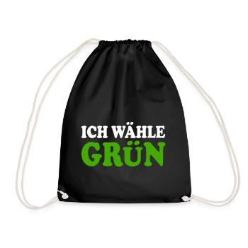 ich wähle grün - Turnbeutel - Schwarz - Vorne