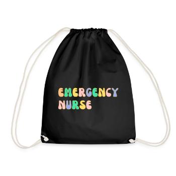 Notfall-Krankenschwester - Turnbeutel - Schwarz - Vorne