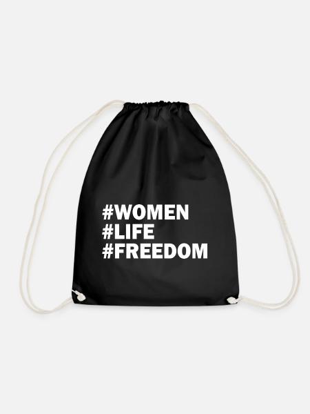 Women life freedom - Turnbeutel - Schwarz