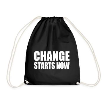 change starts now - Drawstring Bag - black - Front