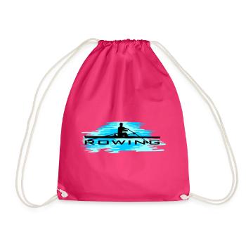 Rowing, rowing and water - Drawstring Bag - fuchsia - Front