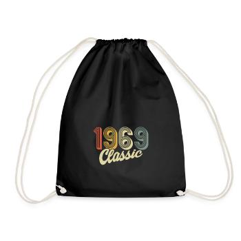 classic 1969 retro t shirt 1969 - Drawstring Bag - black - Front