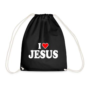 I love jesus - Turnbeutel - Schwarz - Vorne