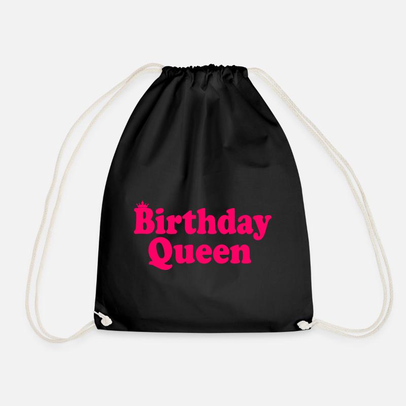 Birthday queen - Drawstring Bag - black