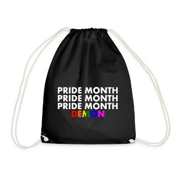 pride month demon - Turnbeutel - Schwarz - Vorne