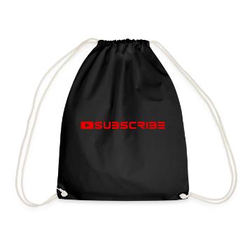 Subscribe! YouTube, internet, funny sayings, fun - Drawstring Bag - black - Front