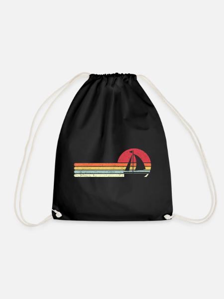 retro boat voile anchor - Turnbeutel - Schwarz