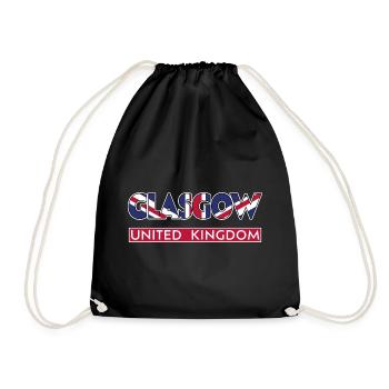 Glasgow - United Kingdom - Drawstring Bag - black - Front