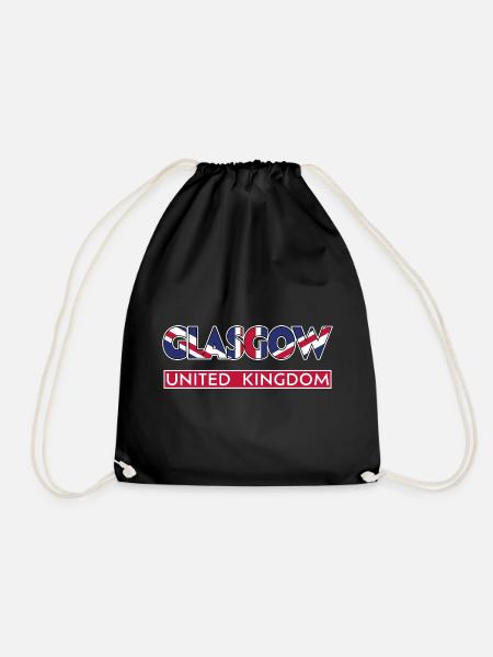 Glasgow - United Kingdom - Drawstring Bag - black