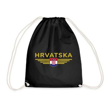 I Love Croatia, Elegance Style Design T-Shirt - Drawstring Bag - black - Front
