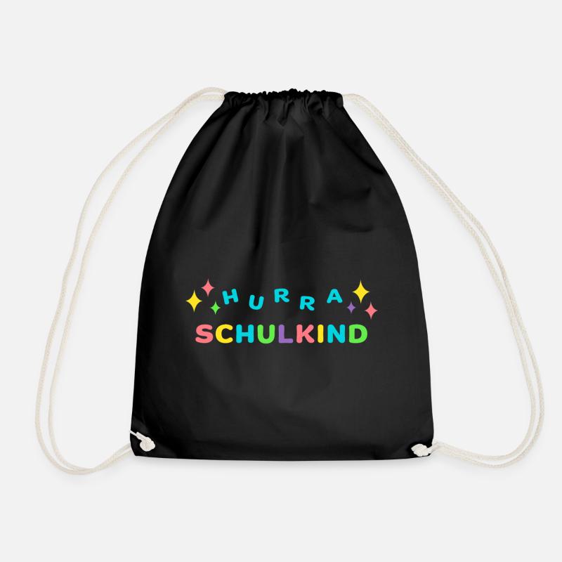 Hurra SCHULKIND Einschulung Klasse 1 - Turnbeutel - Schwarz