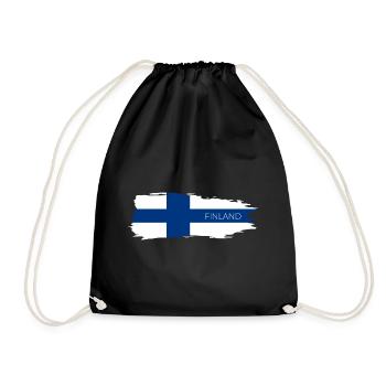 Drapeau de la Finlande - Sac de sport léger - noir - Devant
