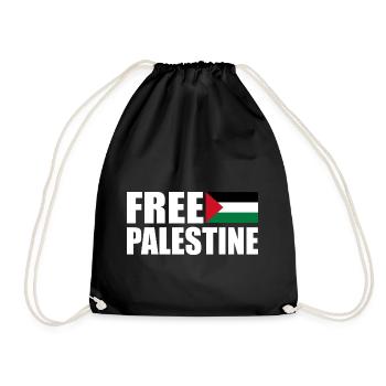 Free palestine - Drawstring Bag - black - Front