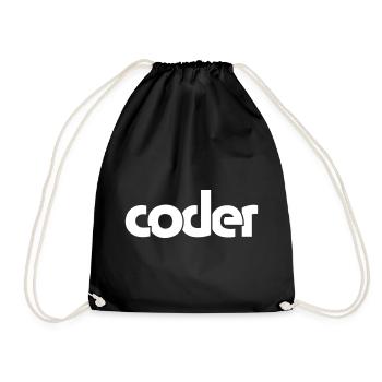 Coder - Drawstring Bag - black - Front