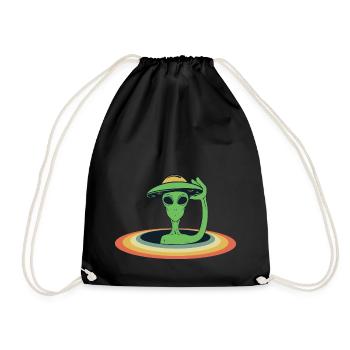 alien hat - Drawstring Bag - black - Front