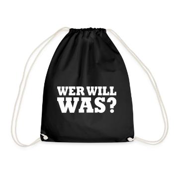 Wer will was - Turnbeutel - Schwarz - Vorne