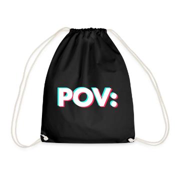 POV: Meme Print - Drawstring Bag - black - Front