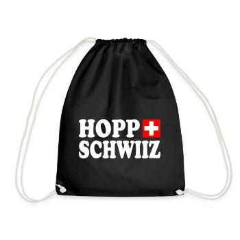Hopp schwiiz - Turnbeutel - Schwarz - Vorne