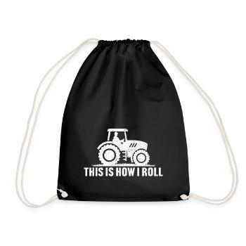So rolle ich Traktor T-Shirt Geschenk für Landwirt - Turnbeutel - Schwarz - Vorne