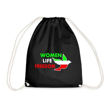 Women life freedom - Turnbeutel - Schwarz - Vorne