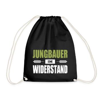 Jungbauer Im Widerstand Landwirt Demo Bauerndemo - Turnbeutel - Schwarz - Vorne