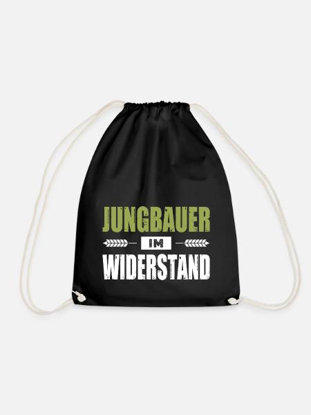 Jungbauer Im Widerstand Landwirt Demo Bauerndemo - Turnbeutel - Schwarz
