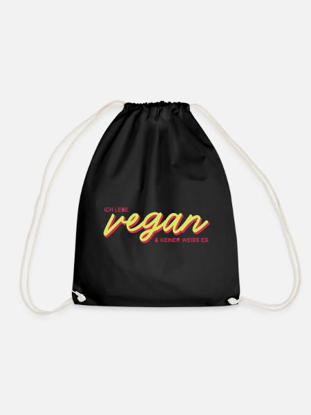 Ich lebe VEGAN und keiner weiß es. - Turnbeutel - Schwarz