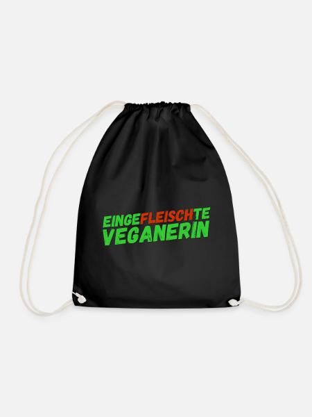 eingefleischte Veganerin - Turnbeutel - Schwarz