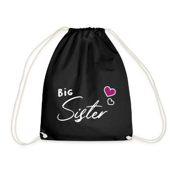 Coeur de frères et soeurs de grande soeur - Sac de sport léger - noir - Devant