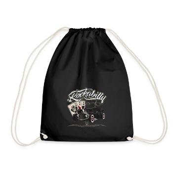 Rockabilly Hotrod Rock'n Roll Geschenkidee - Turnbeutel - Schwarz - Vorne