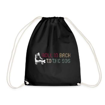 Rolling back to the 90s vintage skating - Drawstring Bag - black - Front