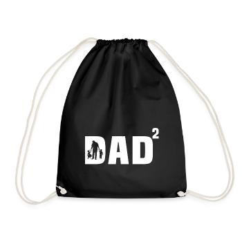 Papa Sohn und Tochter Geschenk Papa Sohn und Tochter - Turnbeutel - Schwarz - Vorne
