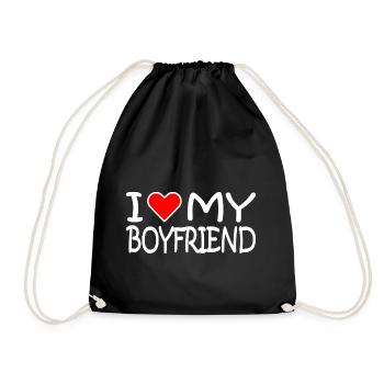I love my boyfriend - Sac de sport léger - noir - Devant