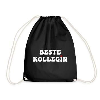 Beste Kollegin Geschenkidee - Turnbeutel - Schwarz - Vorne