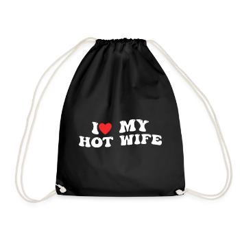 L'amour de ma femme chaude - Sac de sport léger - noir - Devant