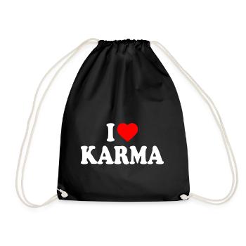 I love karma - Drawstring Bag - black - Front