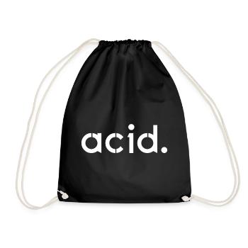 Techno - Techno music - Acid - Rave - Drawstring Bag - black - Front
