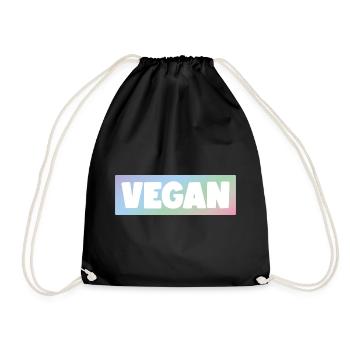 Vegan Life - Vegan - Hologrammoptik - Turnbeutel - Schwarz - Vorne