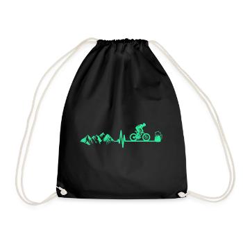 mountain bike - Drawstring Bag - black - Front