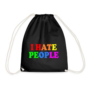 I hate people - Turnbeutel - Schwarz - Vorne