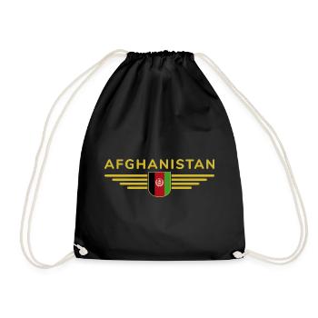 Afghanistan Design – Pride and Culture - Drawstring Bag - black - Front