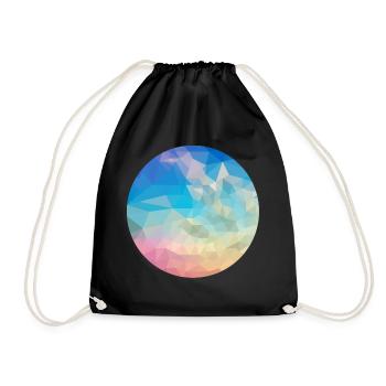 abstract - Drawstring Bag - black - Front