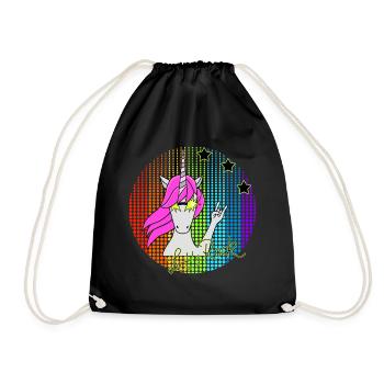 Let's rock unicorn - Drawstring Bag - black - Front